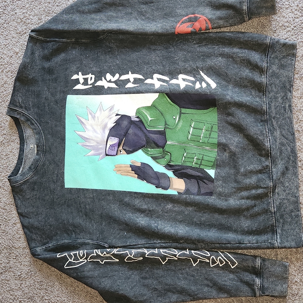 Naruto Shippuden Kakashi Hatake Grey wash sweatshirt